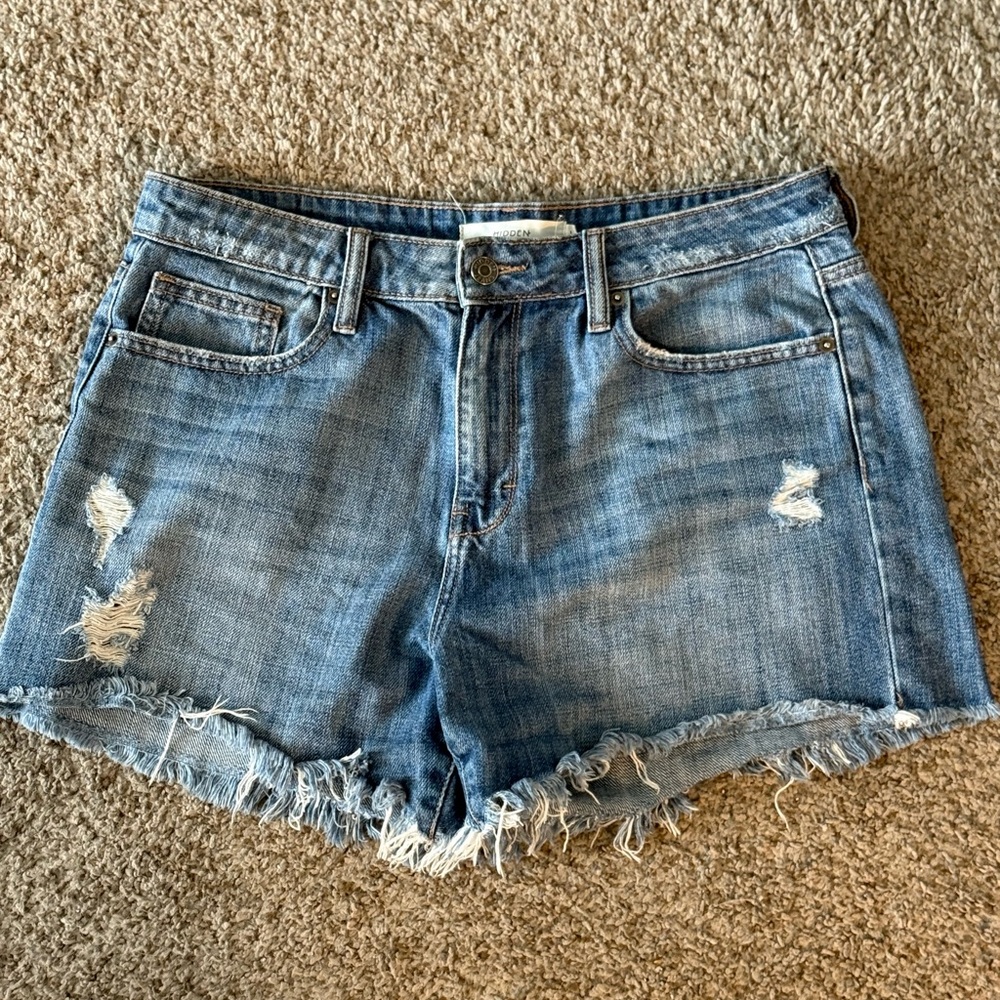 Denim Blue Distressed Women's Shorts